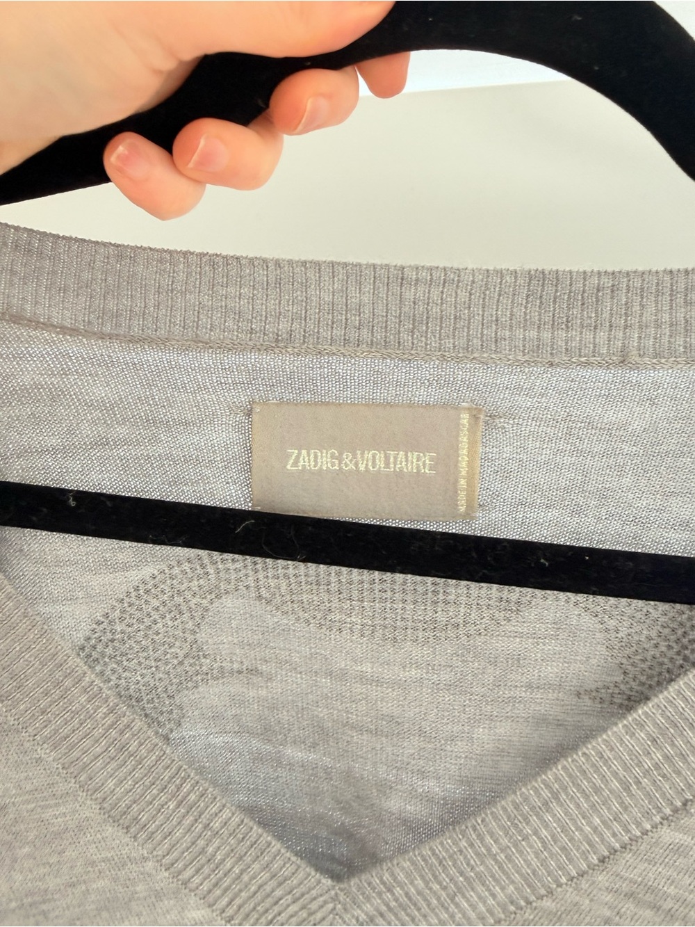 Zadig & Voltaire Light Gray V-Neck Sweater